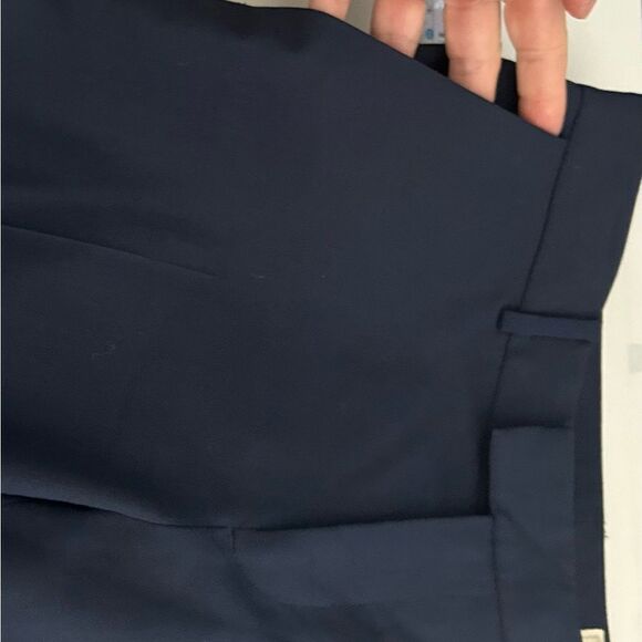 Club Monaco Navy Blue Italian Tropical Wool Cuffed Hem Straight Leg Pants Size 0 - Picture 9 of 11